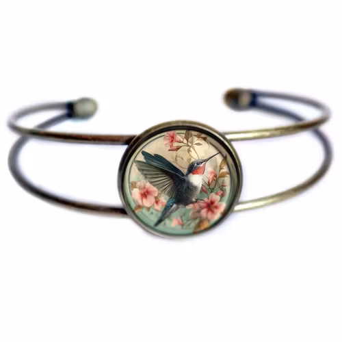 Manschettarmband – Kolibri, Art Nouveau