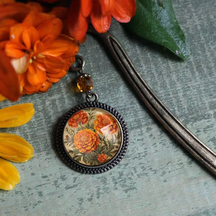 Bokmärke, book hook – Tagetes