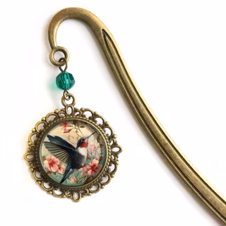 Bokmärke, book hook – Kolibri, Art Nouveau