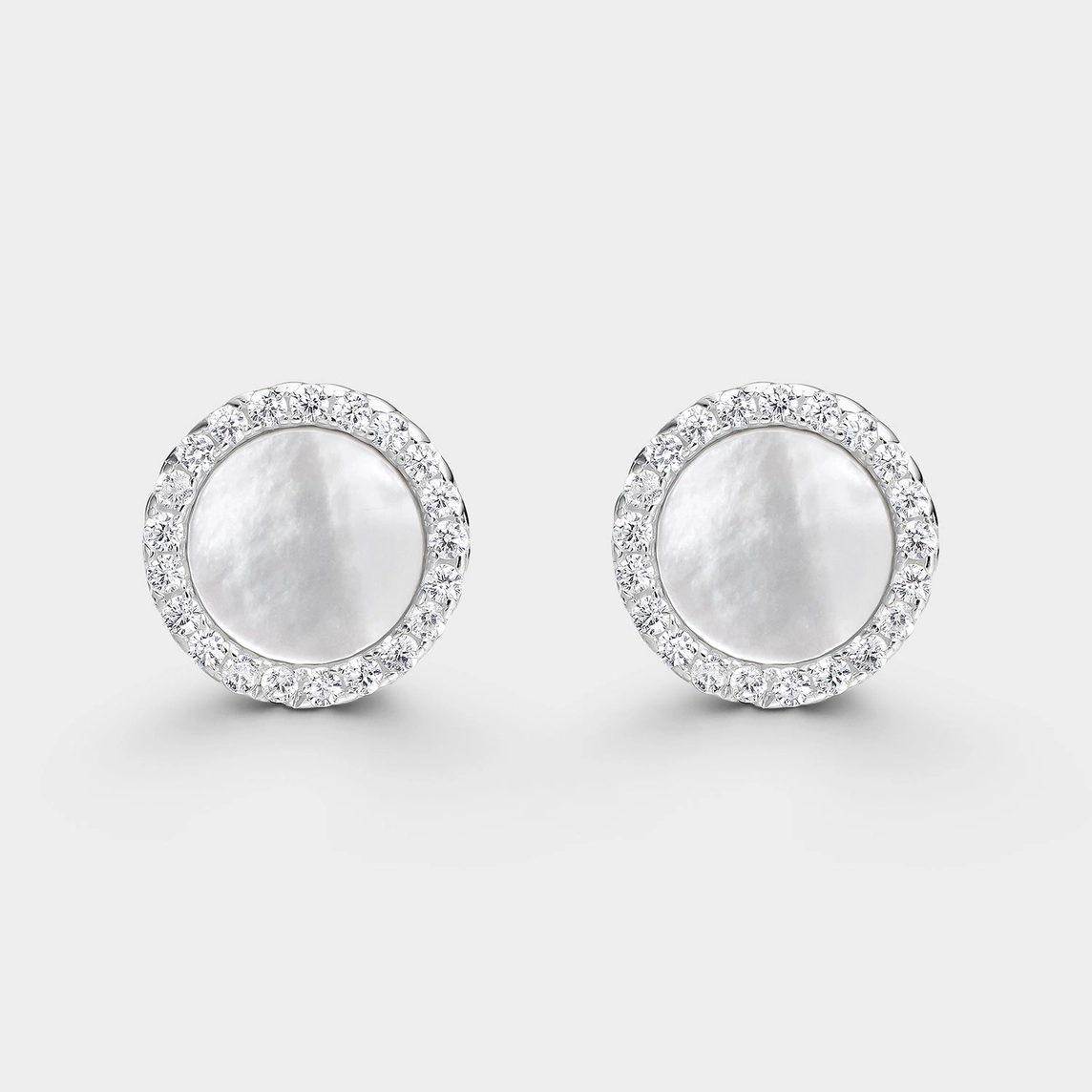 Örhängen – Cirkel i pärlemor och kubisk zirkonia