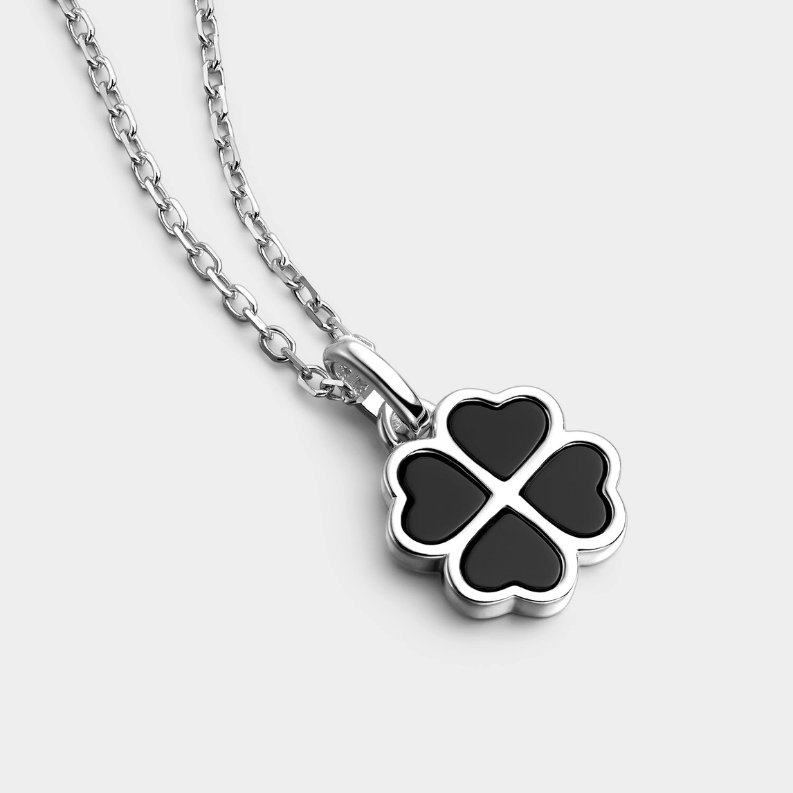 Halsband – Fyrklöver i onyx