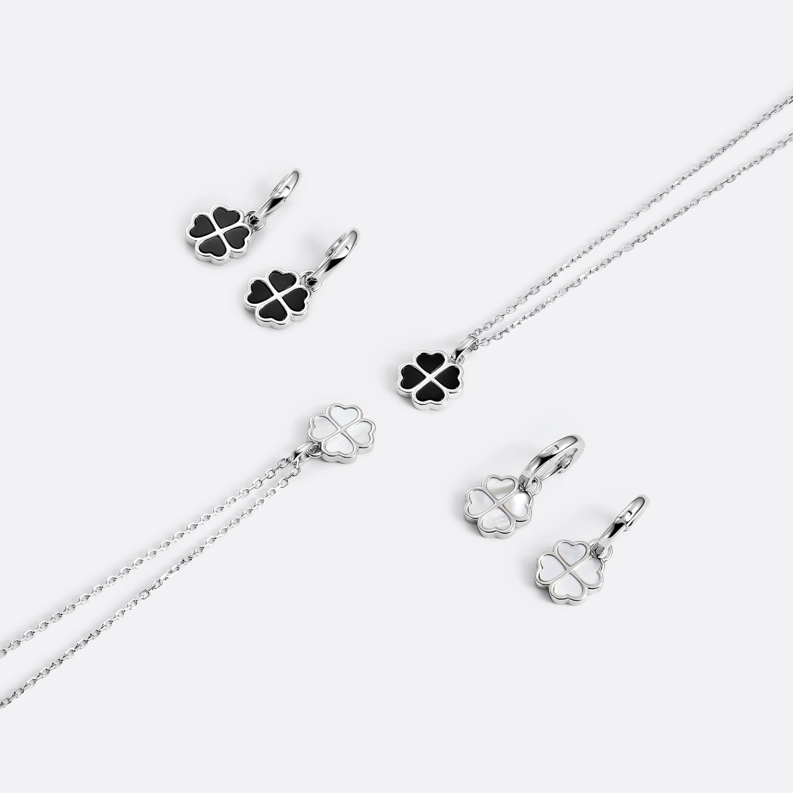 Halsband – Fyrklöver i onyx