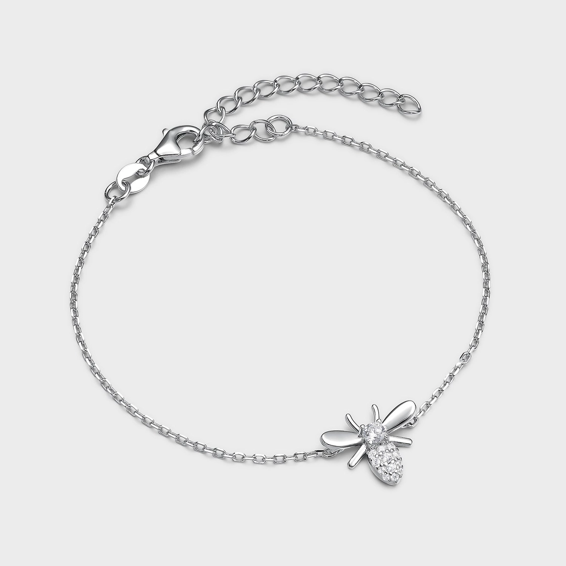 Armband – Bi i silver med kubisk zirkonia