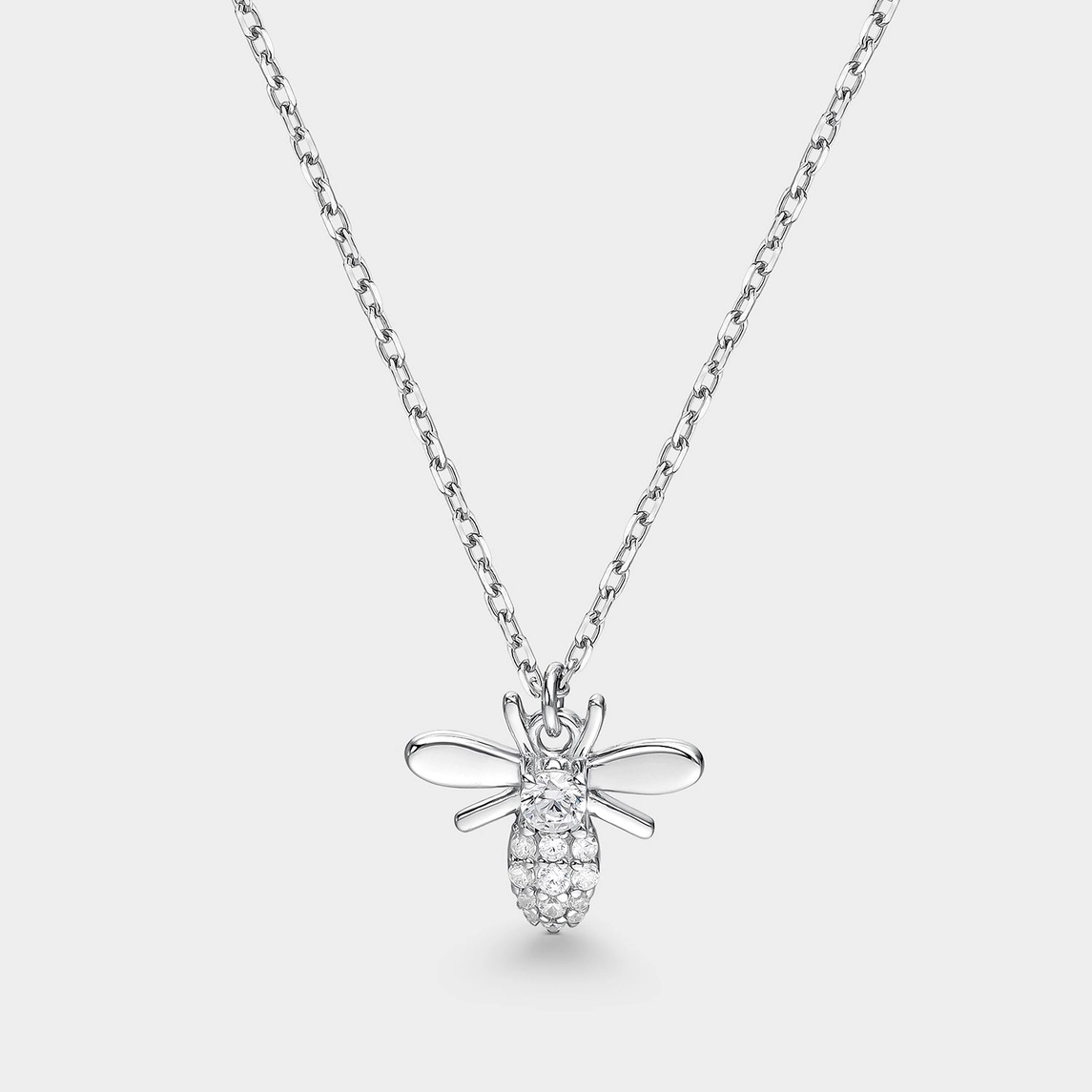 Halsband – Bi i silver med kubisk zirkonia