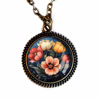 Halsband, stor berlock – Stämningsfulla tulpaner