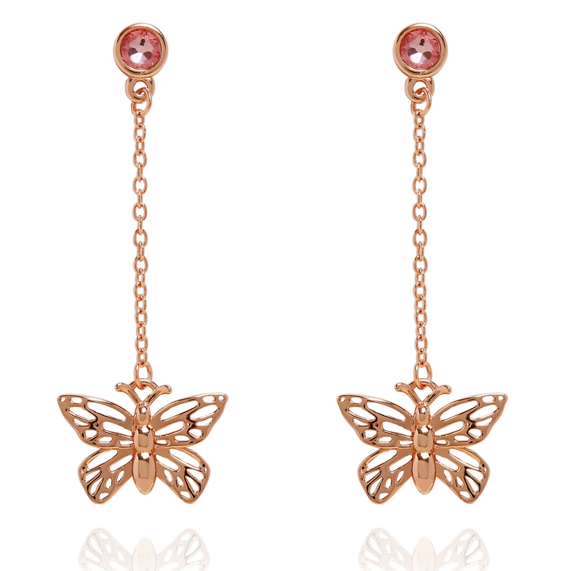 Örhängen – Sparkle Butterfly drop, roséguld