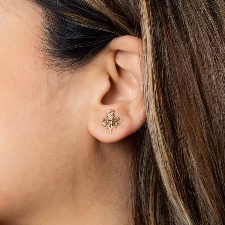 Örhängen – Tistel, brons