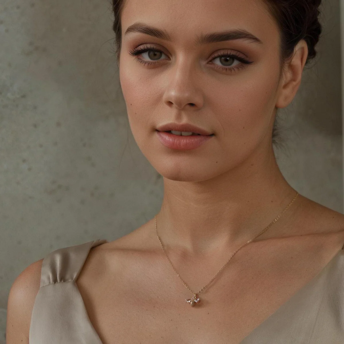 Halsband – Bi med kristaller, guldpläterat