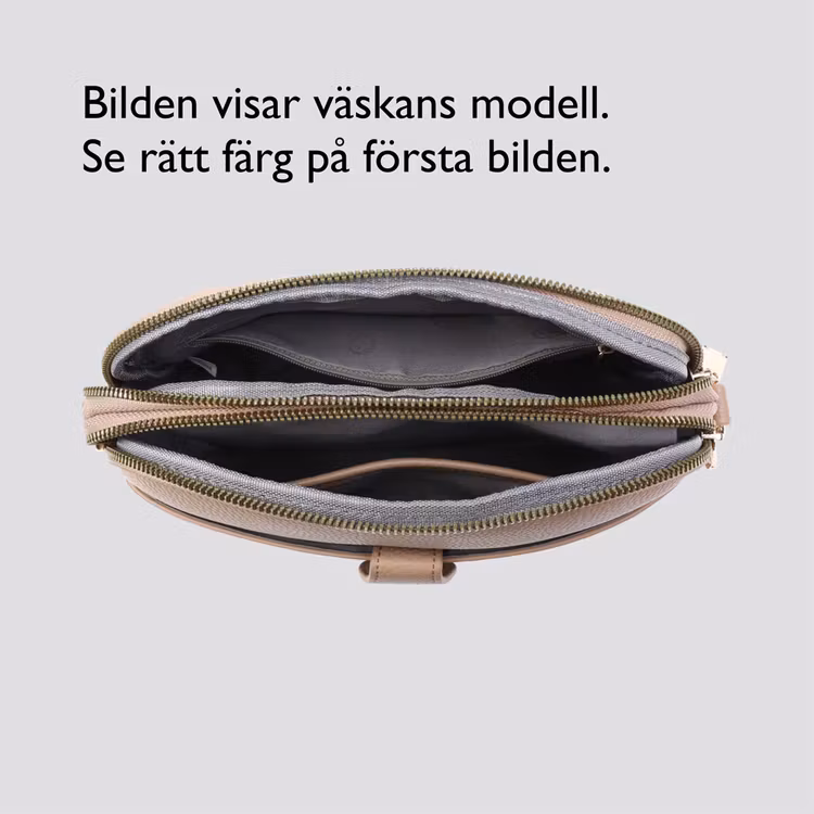 Axelväska – Double Zip Bee, metallisk mullvad