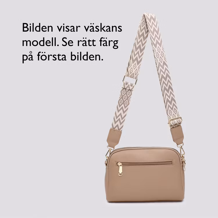 Axelväska – Double Zip Bee, metallisk mullvad