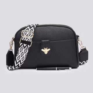 Axelväska – Double Zip Bee, svart