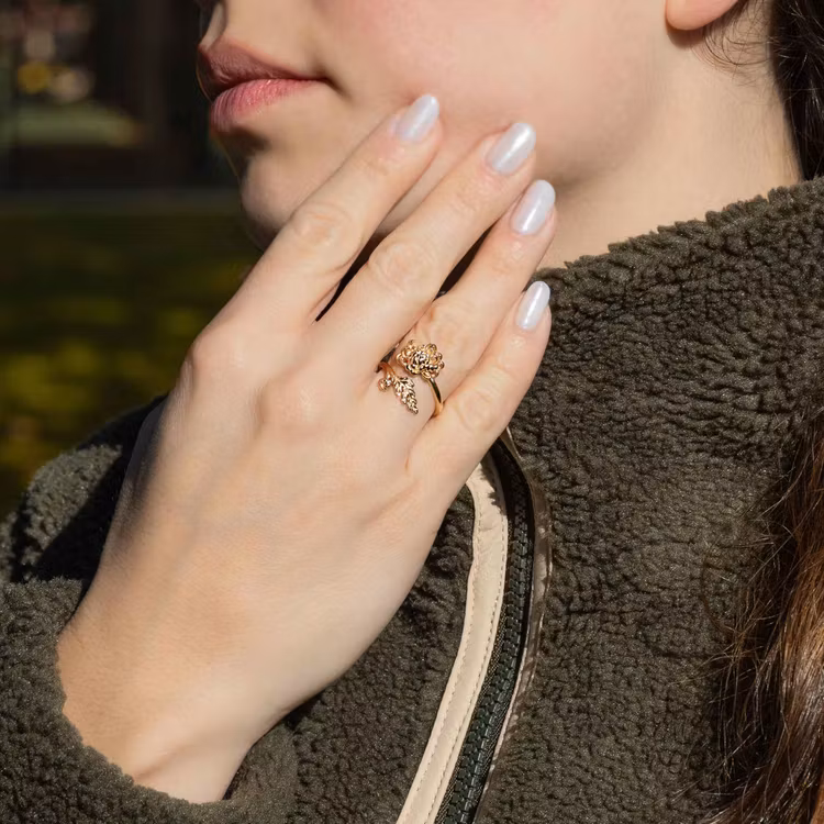 Ring – Krysantemum, brons