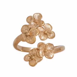 Ring – Hortensia i klasar, brons