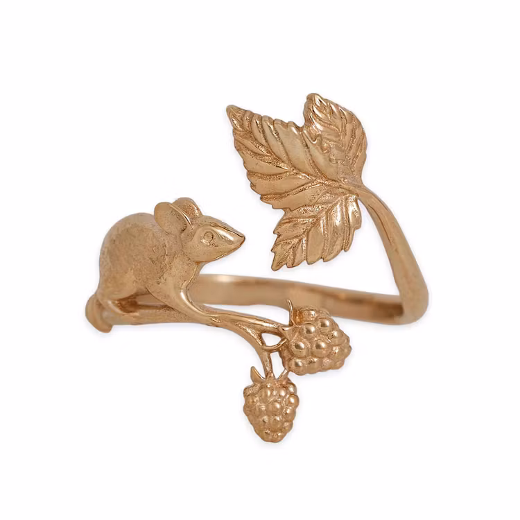 Ring – Mus & björnbär, brons