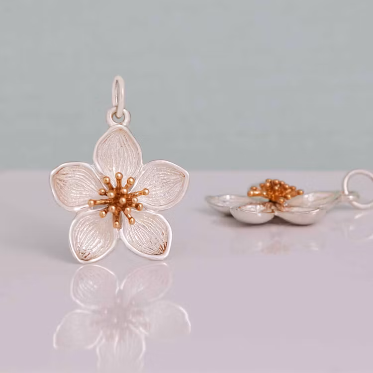 Hänge – Körsbärsblomma, silver & brons