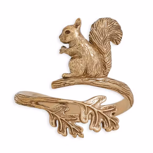 Ring – Ekorre & ekblad, brons