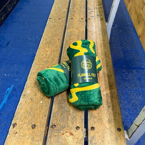 FILT FLANELL BJÖRKLÖVEN GRÖN