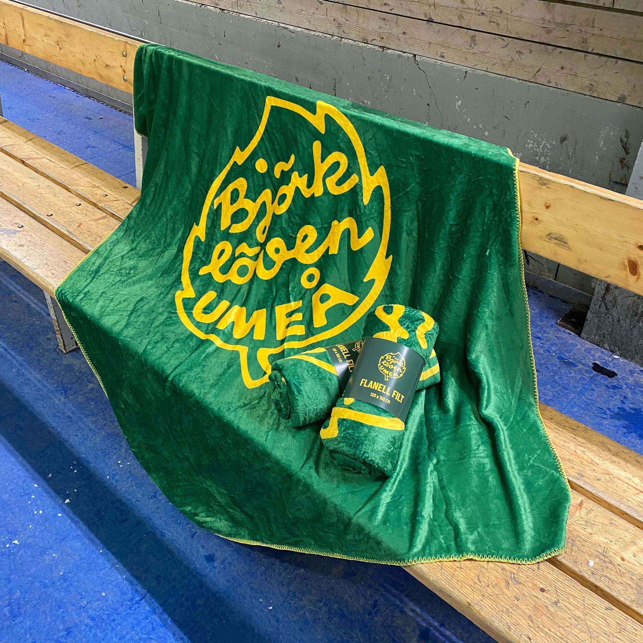 FILT FLANELL BJÖRKLÖVEN GRÖN