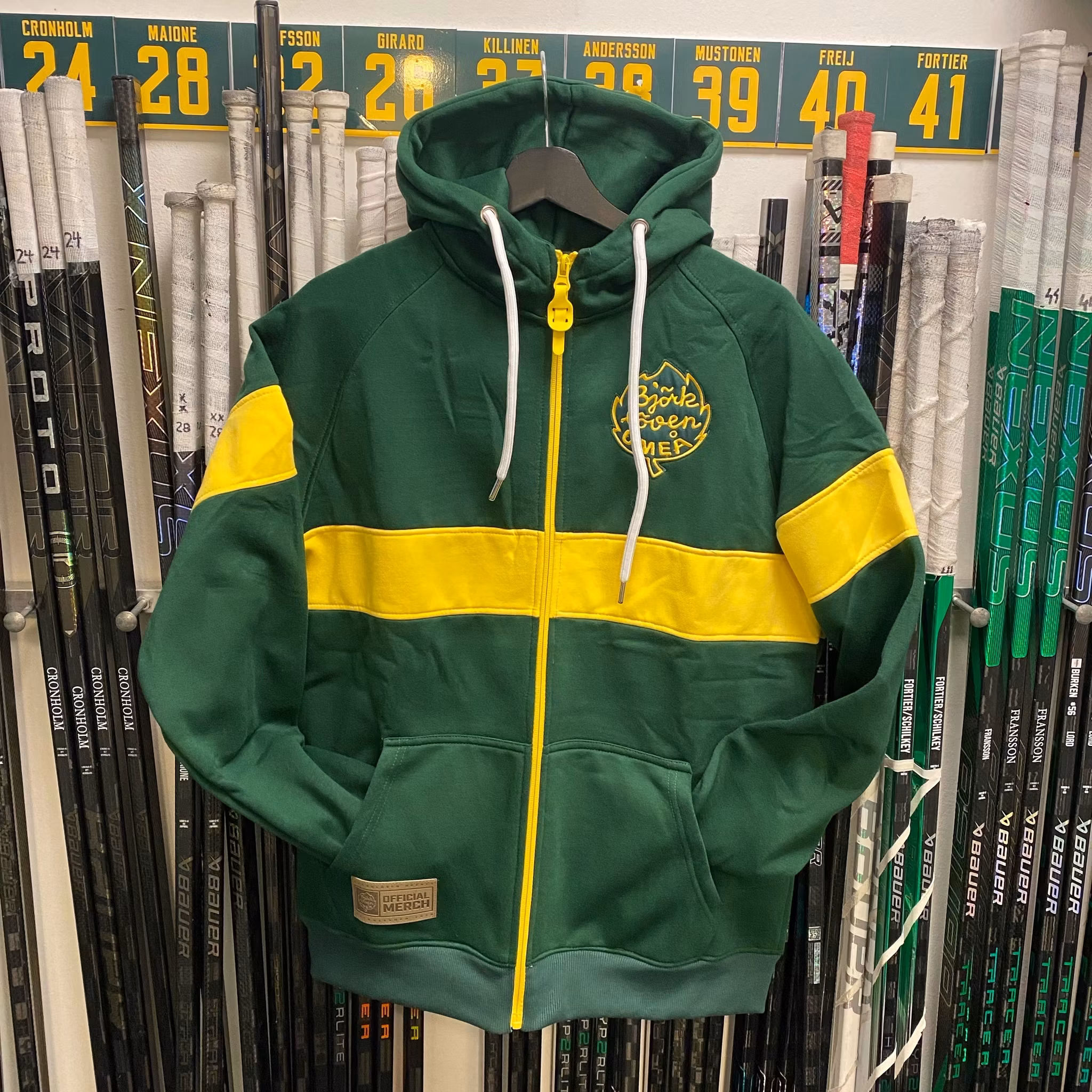 LÖVEN ZIPHOOD GRÖN GUL