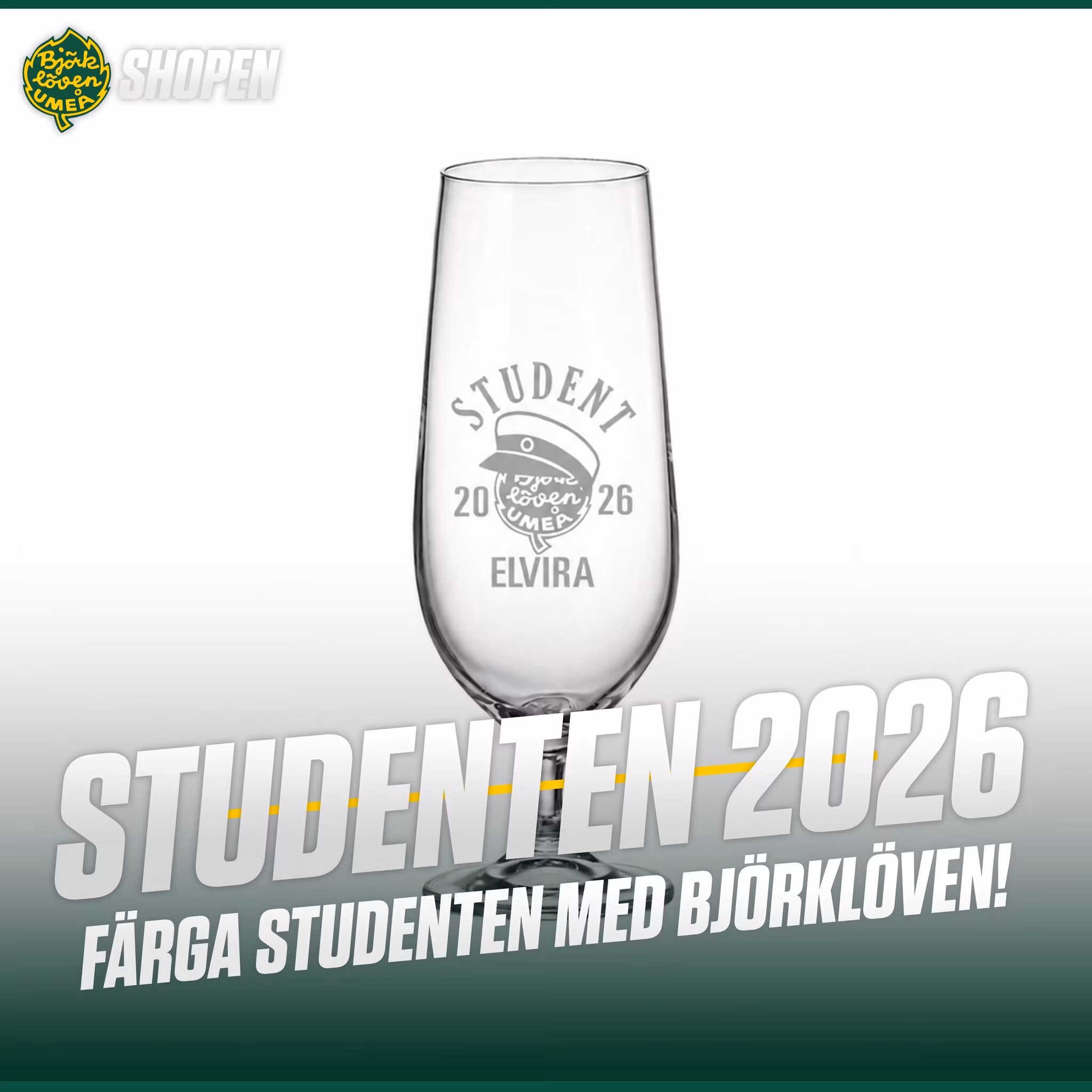 ÖLGLAS PERSONLIG GRAVYR STUDENTEN