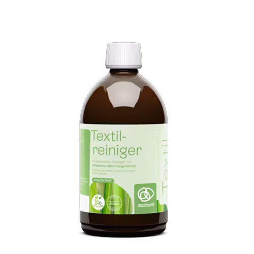 Textilrengöring med Effektiva Mikroorganismer är en tvättillsats som sparar tvättmedel. Alla slags textilier som ull, siden, gardiner och andra textilier kan rengöras med Textilrengöring.