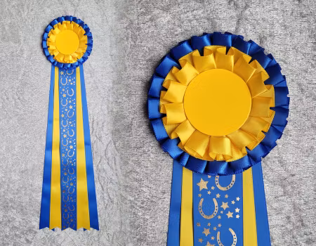 Hästskor + stjärnor, Royalblå + Gul - L2012a