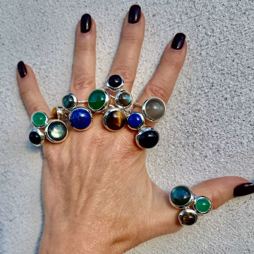 Örhängen/ Studs HOLI Labradorit