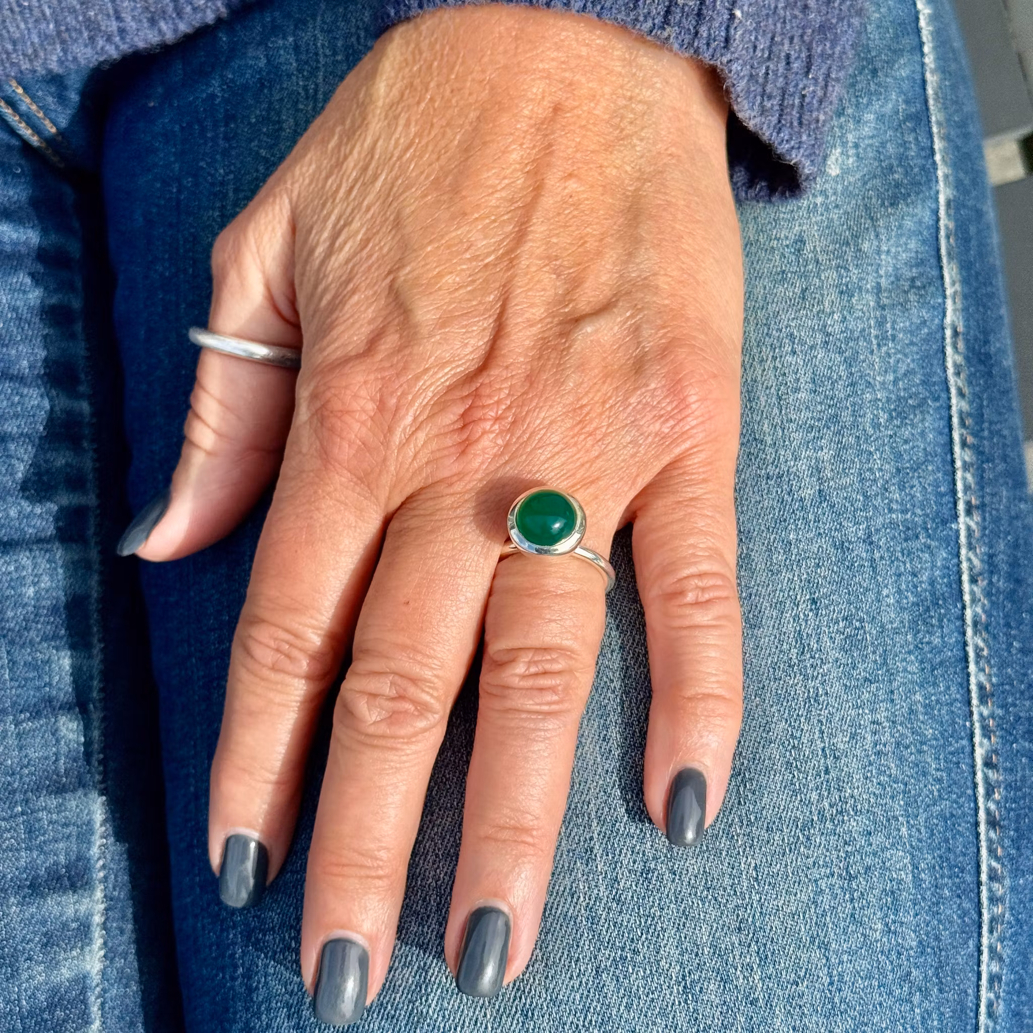Ring HOLI Small green Onyx