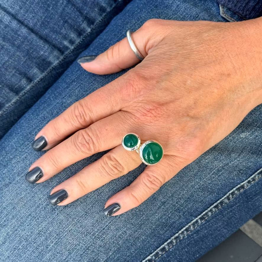 Ring HOLI Stor Grön Onyx