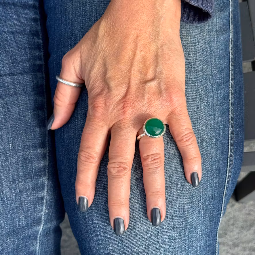 Ring HOLI Stor Grön Onyx