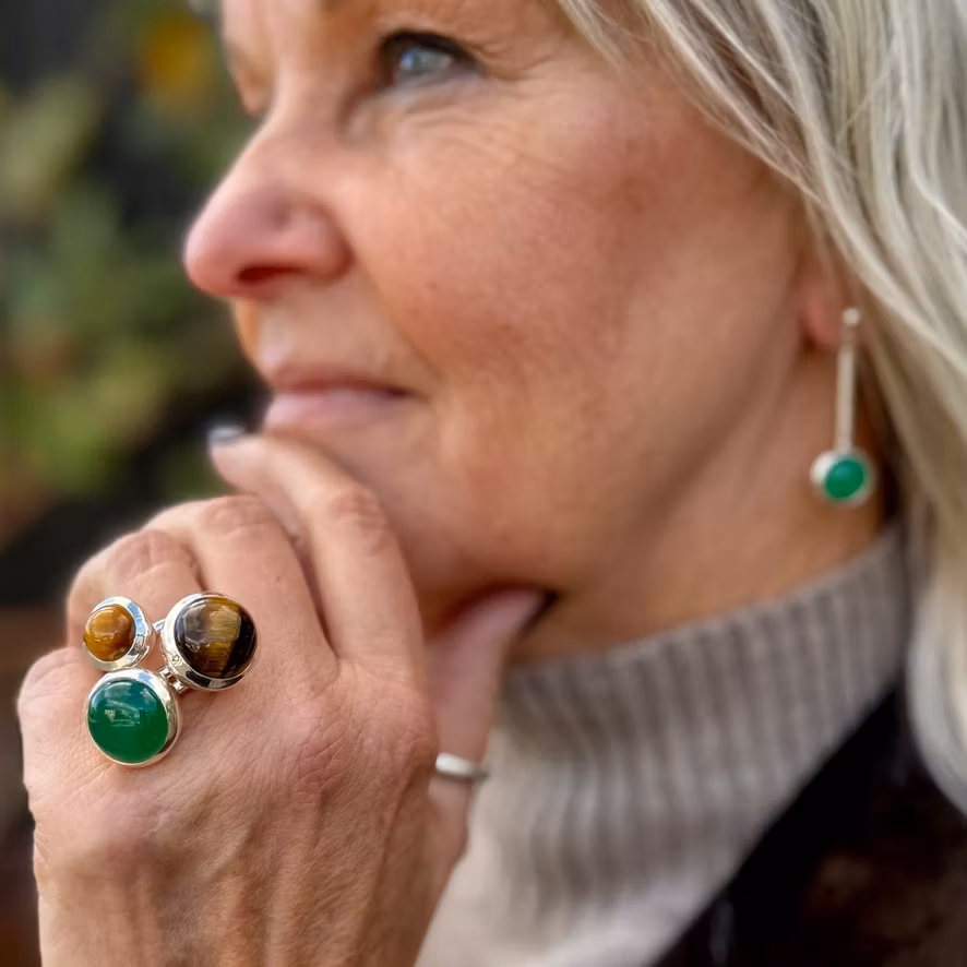 Ring HOLI Stor Grön Onyx