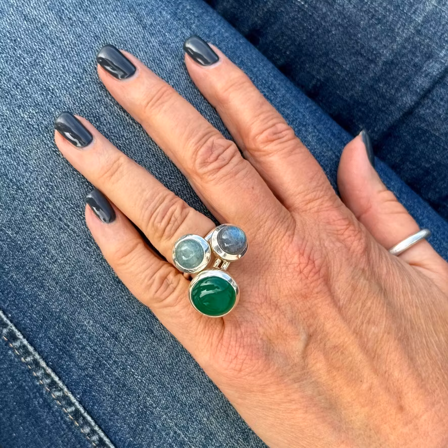Ring HOLI Stor Grön Onyx