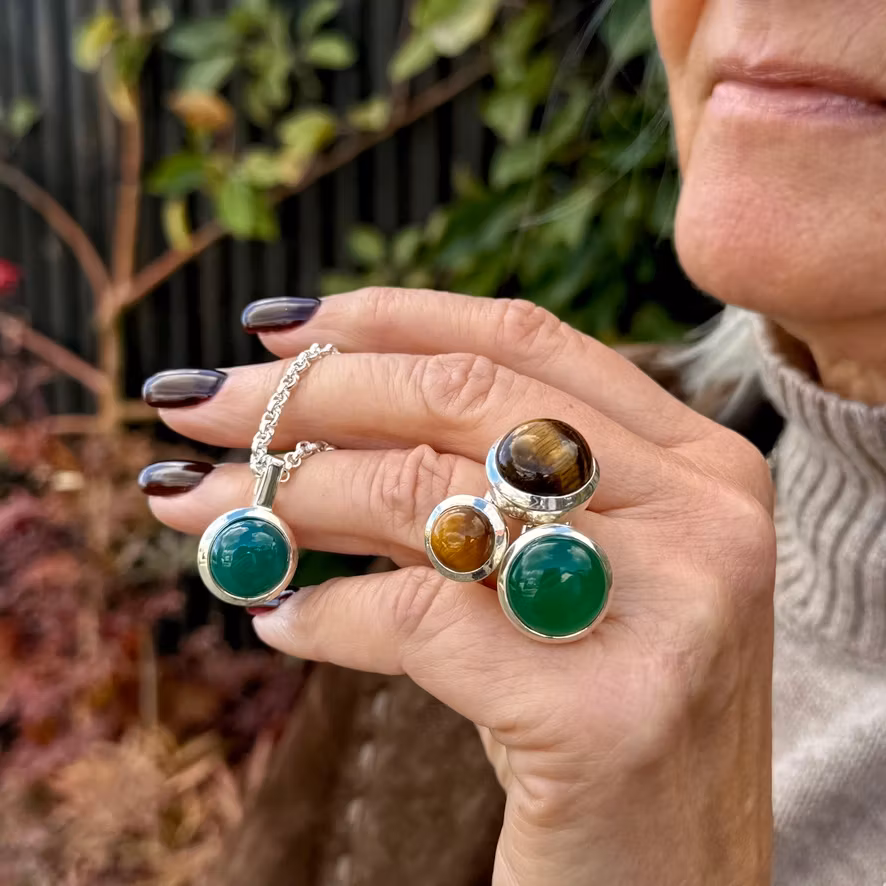 Ring HOLI Stor Grön Onyx