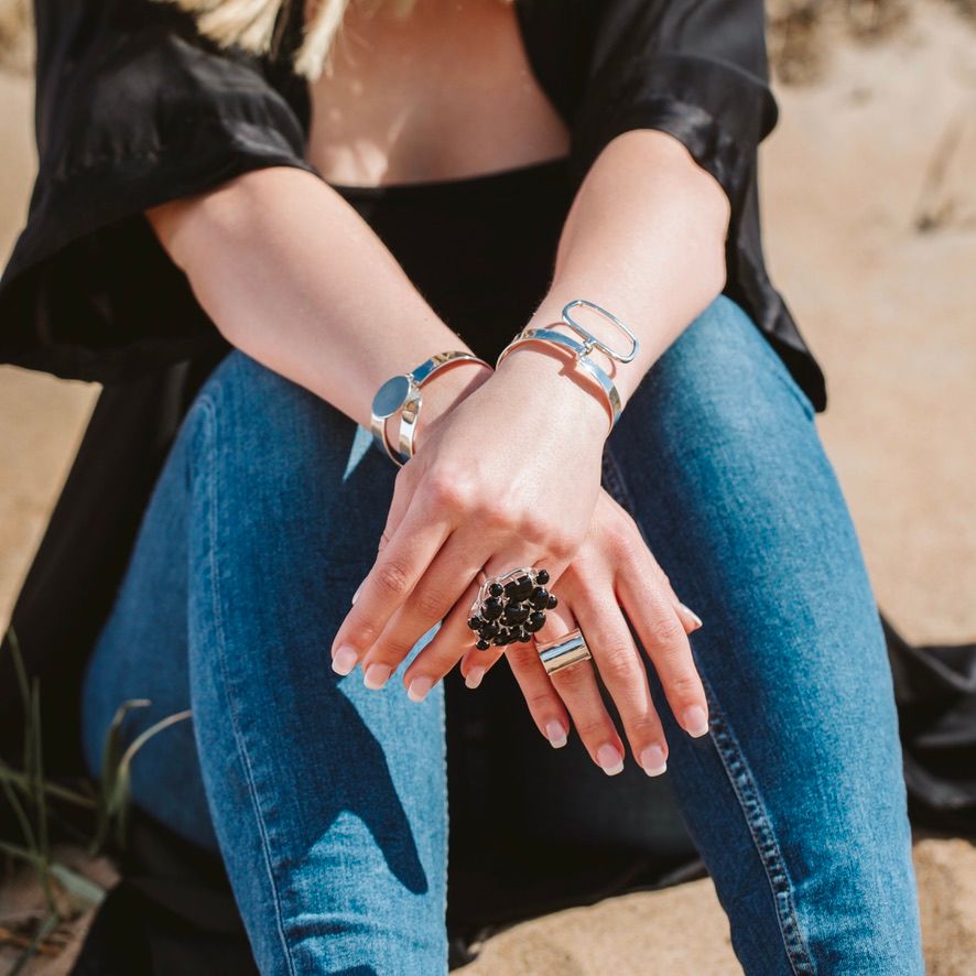 Silver bangle bracelet LOOP