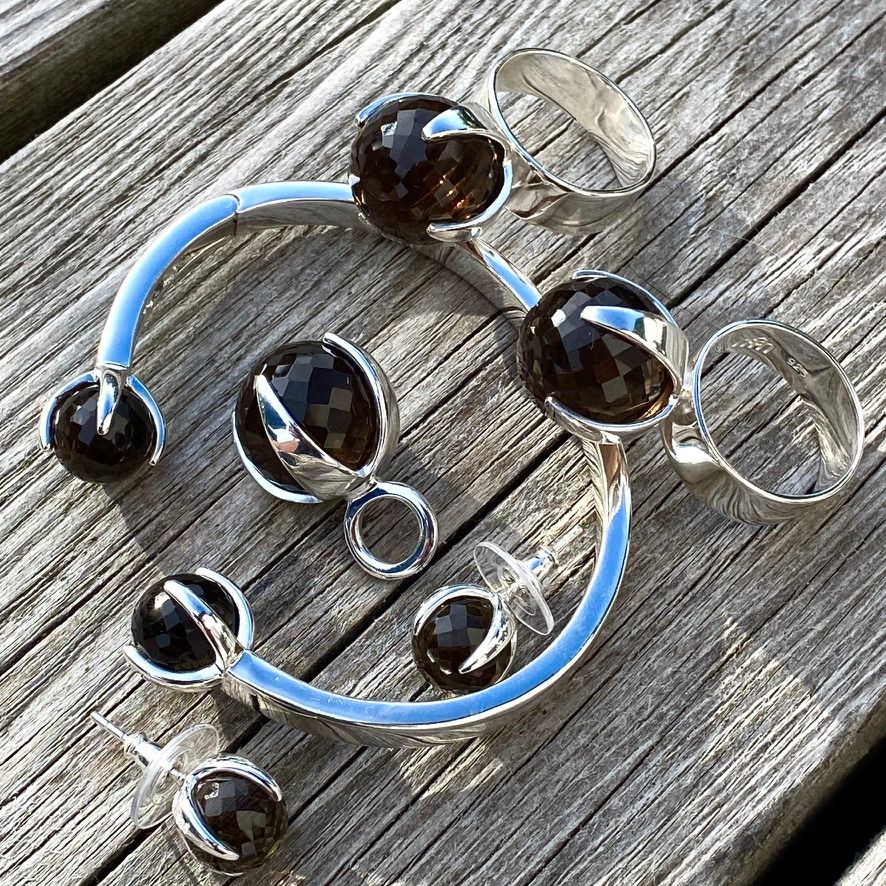 Pendant CLAW with Smokey Quartz
