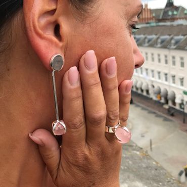 Hängen CLAW med Rosenkvarts