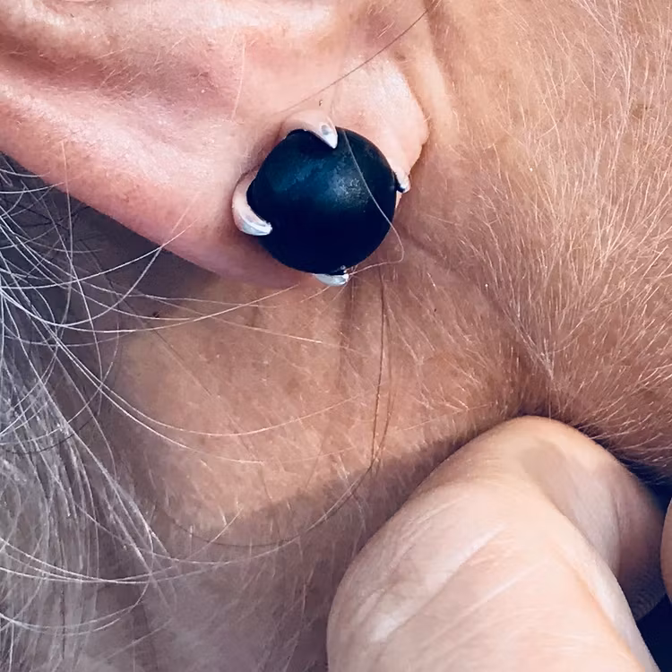 Earrings CLAW with ONYX
