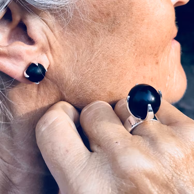 Earrings CLAW with ONYX