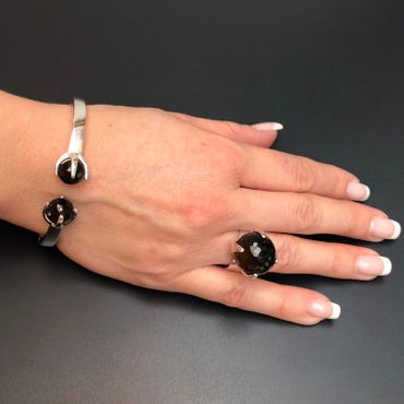 Armband CLAW med Rökkvarts