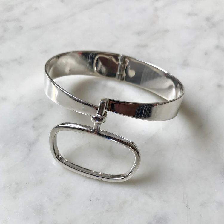 Silver bangle bracelet LOOP