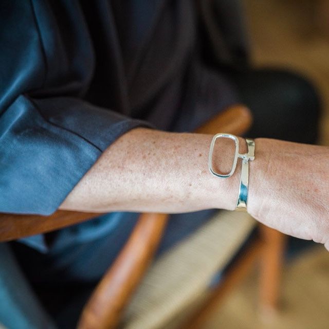 Silver bangle bracelet LOOP