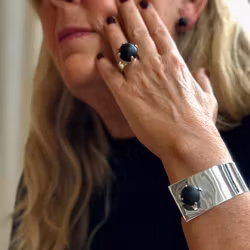 Cuff Bangle Bracelet TUX with Onyx