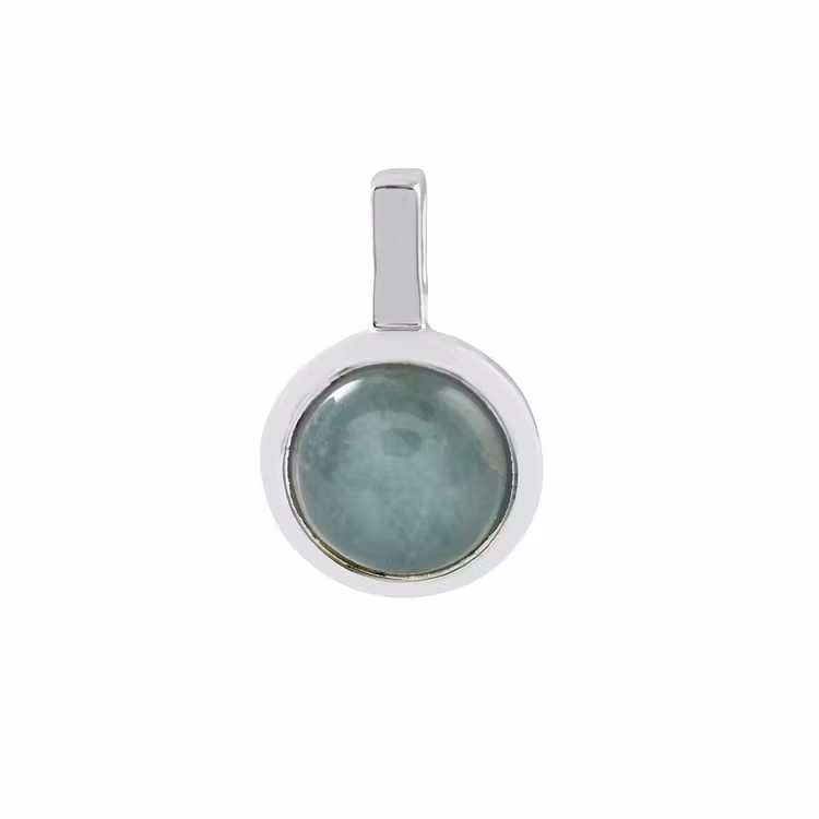 Hängsmycke i silver med akvamarin. Silver pendant with aquamarine.