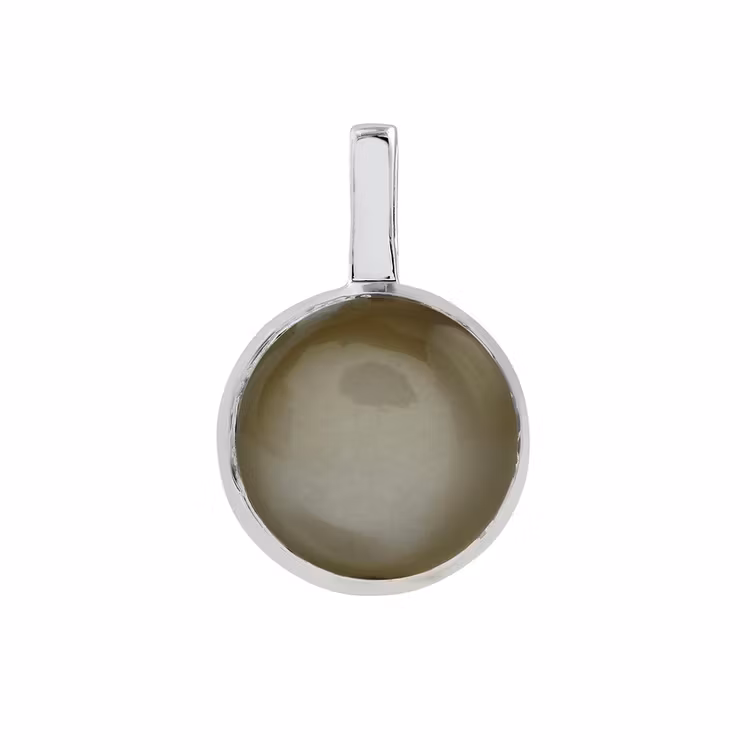 Hängsmycke i silver med grå månsten. Silver pendant with grey moonstone.