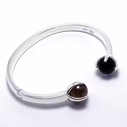 Bangle bracelet CLAW with Smoky quartz
