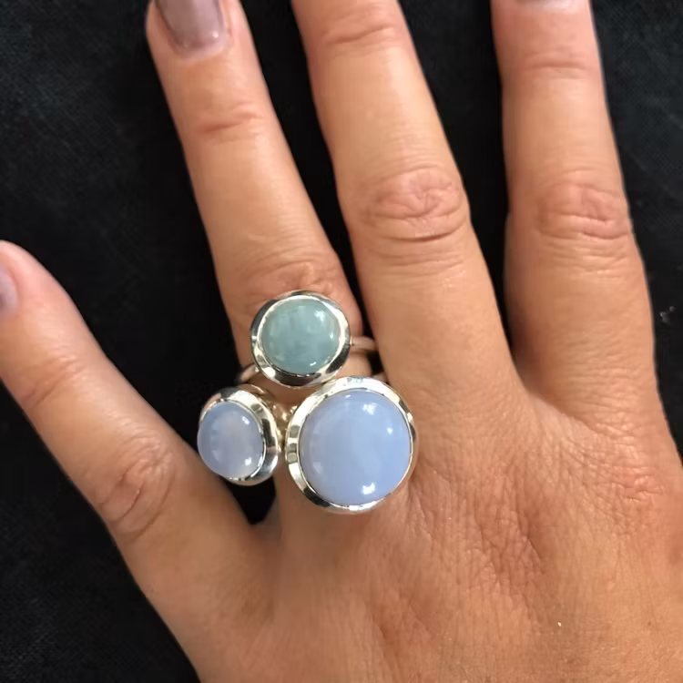 Silverringar med naturliga stenar, mixa och matcha. Silver rings with natural stones, mix and match.