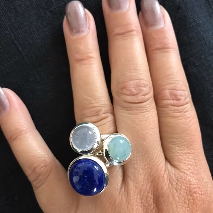 Silverringar med naturliga stenar, mixa och matcha. Silver rings with natural stones, mix and match.