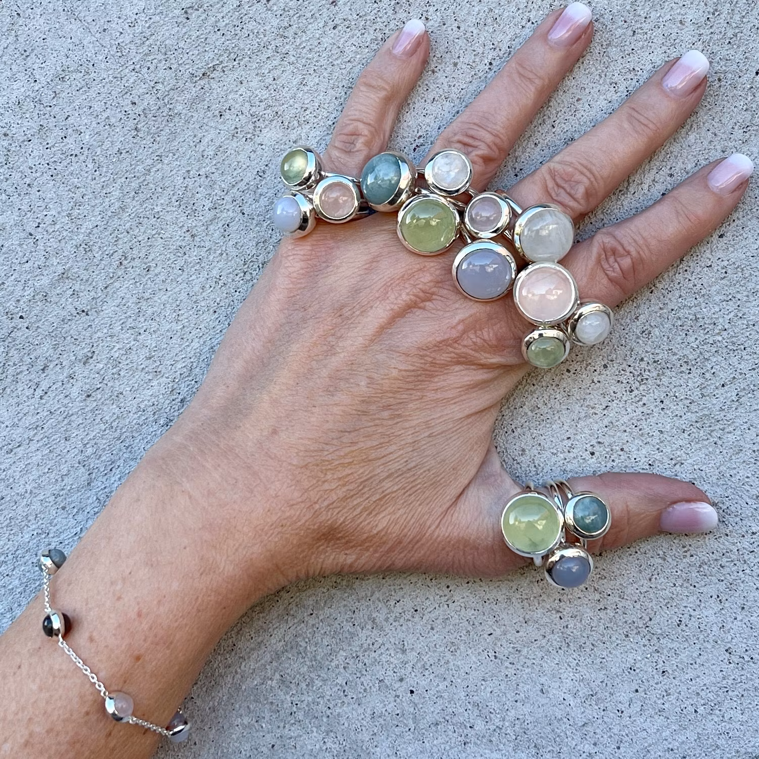 Ring HOLI Big Prehnite