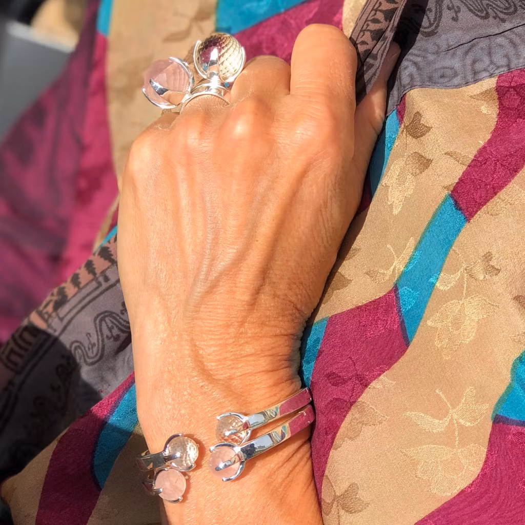 Armband CLAW med Rosenkvarts