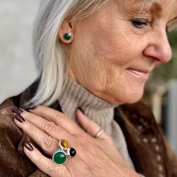 Ring HOLI Stor Grön Onyx